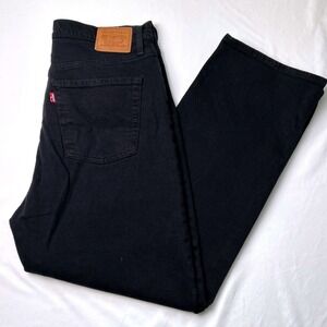 Levis Womens High Rise Ribcage Straight Ankle Jeans Black Size 31/12 Button Fly